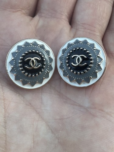 Two painted chanel buttons - two,