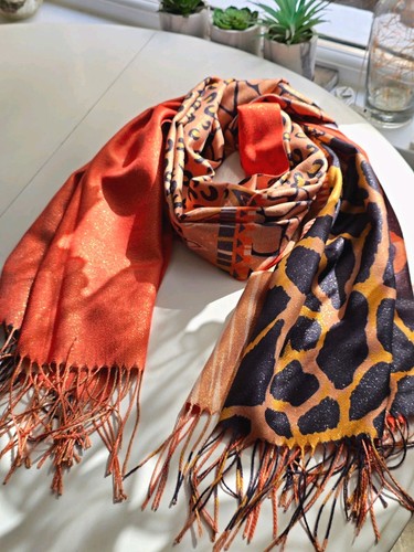 Large orange pashmina - large,