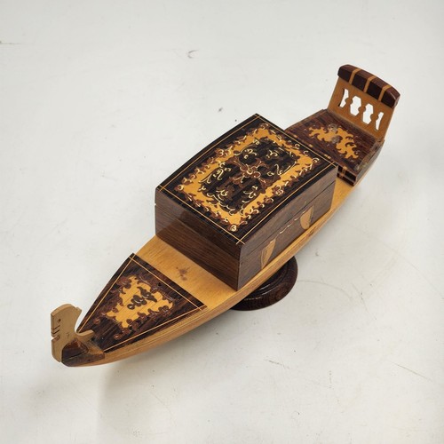 Wood inlaid gondola - inlaid,