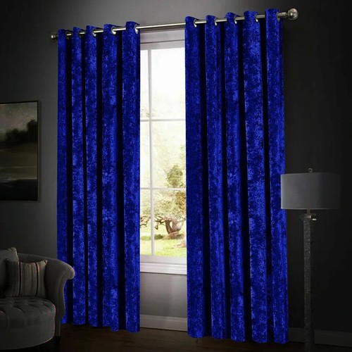 Crushed velvet curtains - curtains, ring