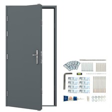 Merlin Grey Security Steel Door & Frame (BS18B25) with 19 Locking Points
