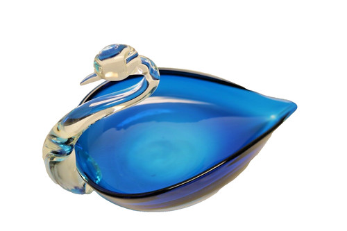 Vintage blue swan dish - vintage, with