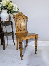 Antique Oak Gothic Revival Chair Hand Carved Occasional Chair 