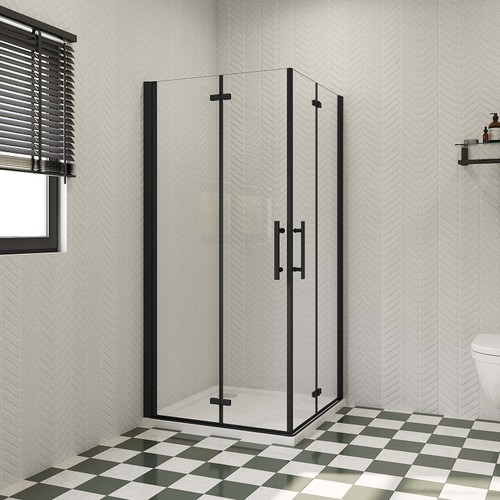 Black shower enclosure - black,