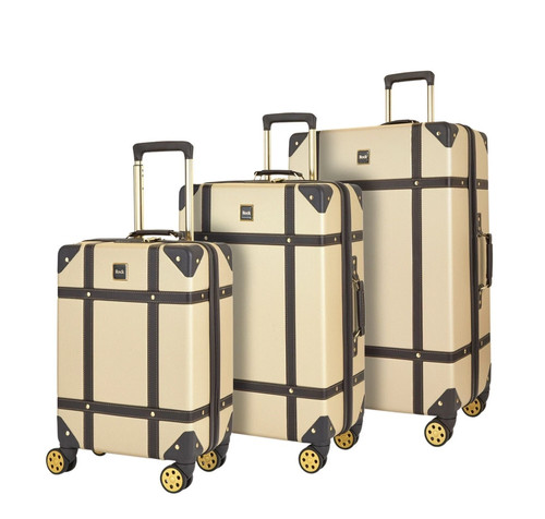 Rock luggage hard shell gold - luggage,