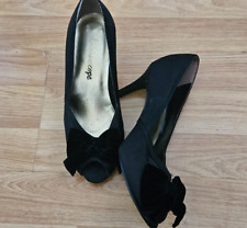 KALEIDOSCOPE STLILETTO HEELED PEEP TOE SHOES SIZE UK 4 EUR 37 BLACK