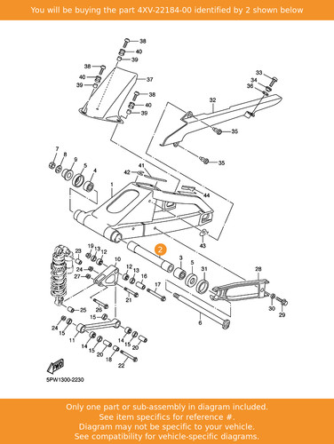Yamaha bush 4xv 22184 oem - yamaha, bush,