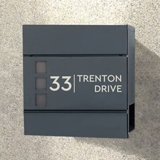 Personalised Black Lockable Letter Box Large Wall-Mounted Post Box for Home