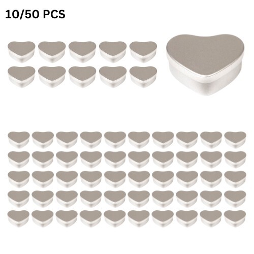 Candle tin and lid 20ml - tin, silver