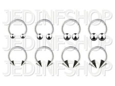 Circular Bar Horseshoe Ring | 2.0mm (12g) - 10mm | Stainless Steel - Ball Spike