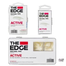 THE EDGE Active Nail Tips Natural Half Well False Nails Gel Acrylic All Sizes