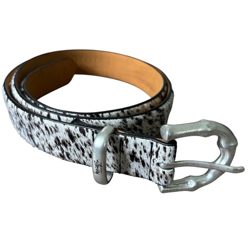 Stussy hair calf leather belt - calf,