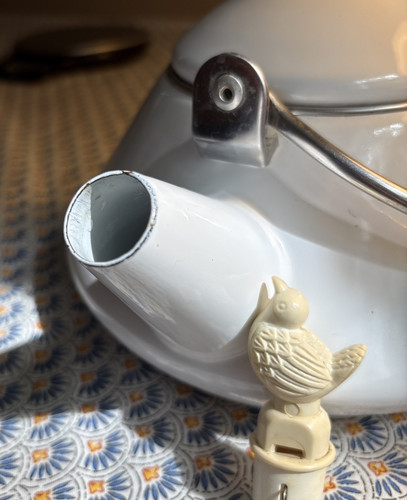 Vintage whistling tea kettle - vintage,