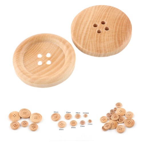 Wooden buttons natural - 20,
