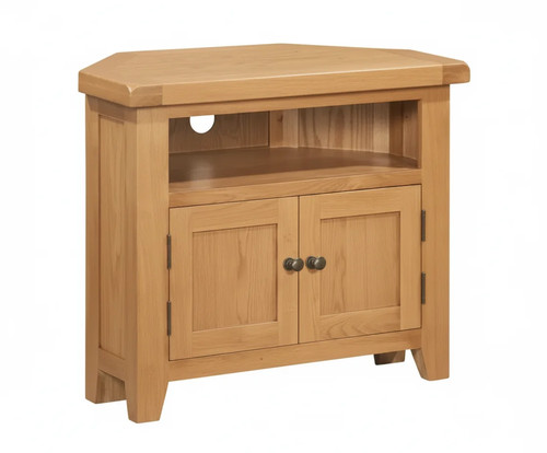 Oak corner unit - oak, tv