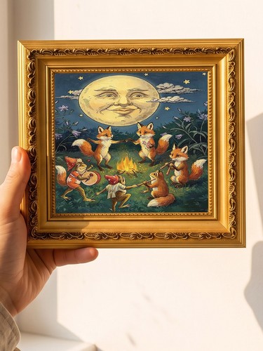 Foxes frogs bonfire - frogs,