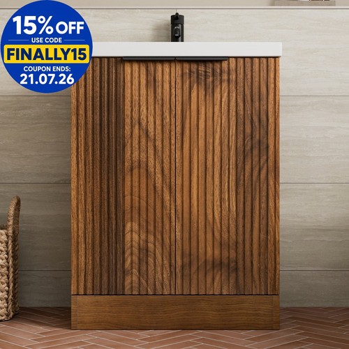 Fluted 600mm bathroom vanity - fluted,