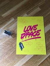 D*face -  Canned Death Pin Badge + Card  And Sticker