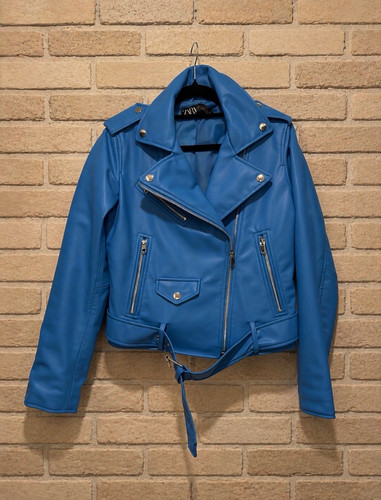 Zara blue leather - blue, jacket