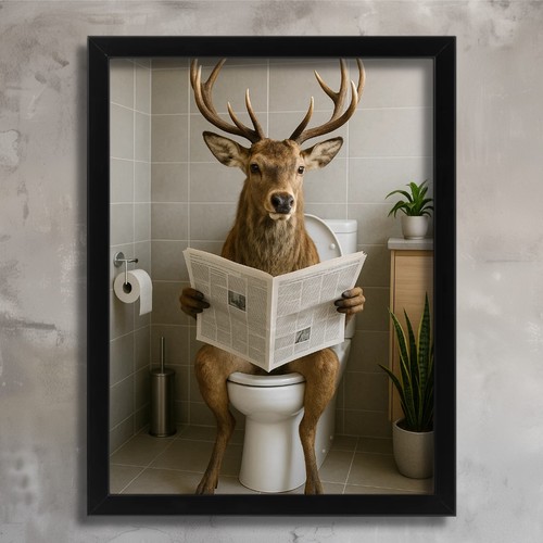 Funny stag bathroom wall - stag,