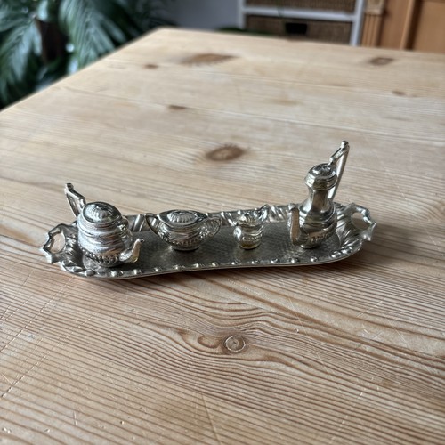Miniature silver plated tea - miniature,