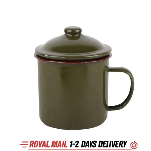 Armygreen enamel mug vintage - mug,