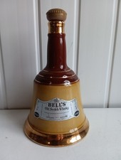 Bell's Wade Old Scotch Whisky Bottle - Bell Shaped & Brown W/ Gold Accents (FO)