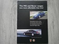 MG Rover Ranges Offers Finance