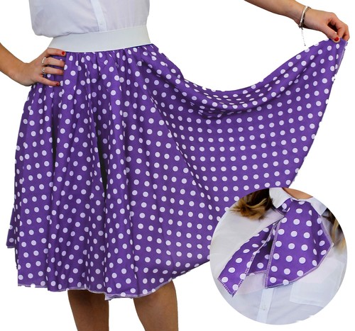 Purple polka dot skirt - polka,