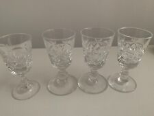 Set of 4, Royal Brierley Bruce Cut Crystal Liqueur Tasting Glasses