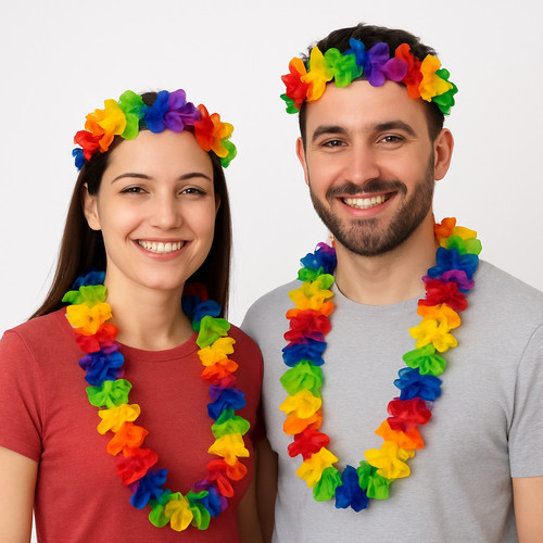 4pc hawaiian flower garland - flower,