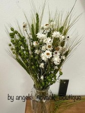 DRIED FLOWERS 'THREE FLOWERS BOUQUET' WEDDING SMALL & SIMPLE CENTERPIECE 12"
