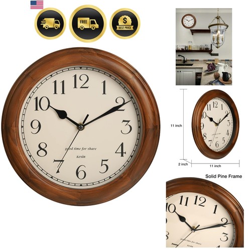 Wooden wall clock - wooden, with