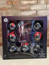 Disney Store The Nightmare Before Christmas Set of 7 Baubles and Tree Topper