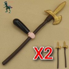 Playmobil X2 Long Spear-Golden-Arab Warrior-Egyptian Soldier-Eastern Weapon