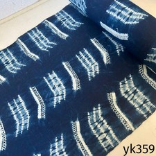 Indigo Dyed Cotton Fabric Bolt 39 5cm x 1m Handwoven Shibori Textile