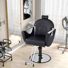 360°Swivel Hair Styling Chair Hairdressing Tattoo Beauty Spa Equipment-Black
