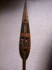 A nice wooden paddle with designs, african? oceanic? Tribal 
