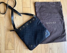 GUCCI black GG canvas shoulder