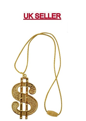 Gold dollar necklace - gold, medallion