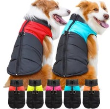 Waterproof Dog Coat, Padded Zipper Dog Vest, Pet Coat Warm Dog Jacket Pet Coat