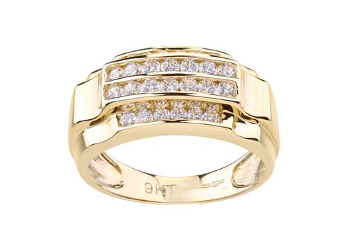 Gold mens ring channel - 9,