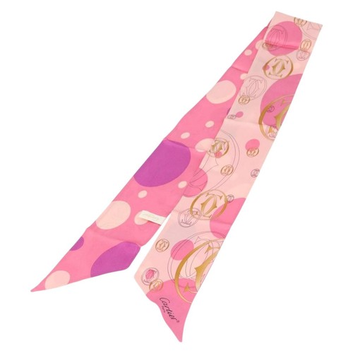 Cartier scarf silk pink auth - cartier,