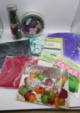 Prima Paper Flowers, Ribbons, Feathers - Cardmaking Scrapbooking Papercraft
