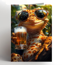Leopard gecko card, Lizard