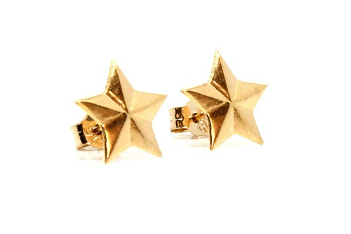 9ct gold star studs earrings - 9ct,