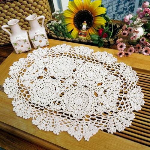 White vintage hand crochet - white,