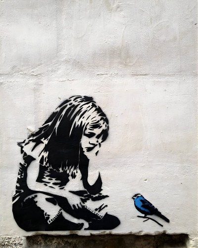 Banksy girl with - banksy,