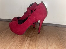 Women's Red Seude High Heels