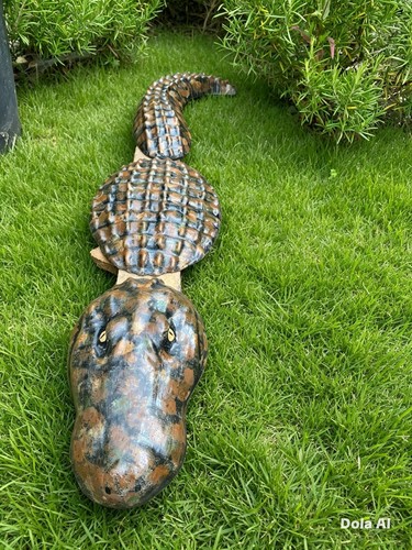 Crocodile large stone concrete - crocodile,